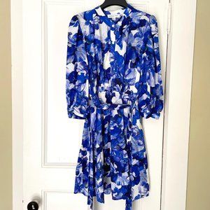 Amour Vert Crepe dress XS blue floral
